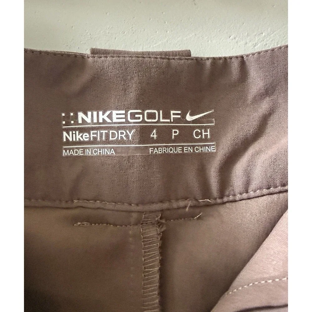Nike Golf Skort Womens 4 Brown Fit Dry Stretch Pockets Knee Length Athletic